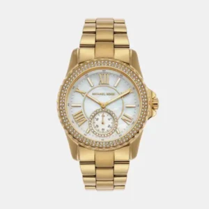 Michael Kors Women’s Quartz Gold Stainless Steel White Dial 40mm Watch MK7401