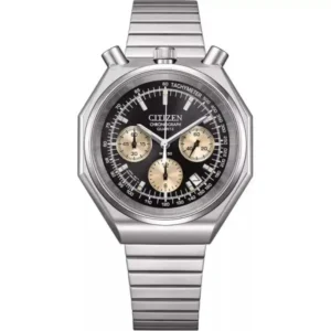 Citizen Men’s Chronograph Quartz Silver Stainless Steel Black Dial 38mm Watch AN3700-54E